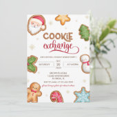 Schattigee Vakantie Cookie Exchange Invitation Kaart (Staand voorkant)