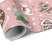 Schattigee Vakantie Cookie Patroon Kerstcadeau Wra Cadeaupapier (Rol Hoek)