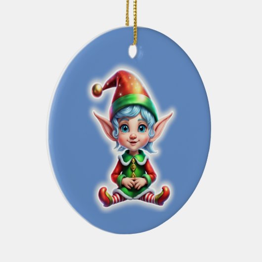 Schattigee vakantie Elf Keramisch Ornament (Rechts)