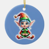 Schattigee vakantie Elf Keramisch Ornament (Voorkant)
