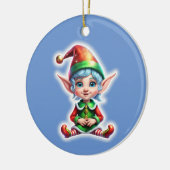 Schattigee vakantie Elf Keramisch Ornament (Links)