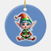 Schattigee vakantie Elf Keramisch Ornament (Achterkant)