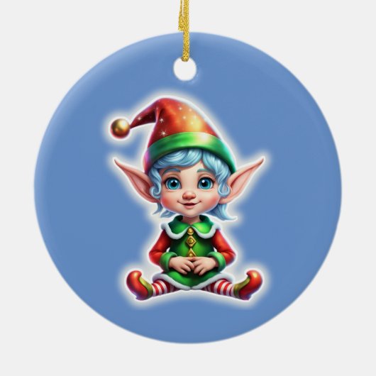 Schattigee vakantie Elf Keramisch Ornament (Achterkant)