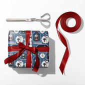 Schattigee vakantie Eskimo Labels Blauw Cadeaupapier