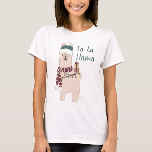 Schattigee vakantie Fa La Llama design T-shirt (Voorkant)