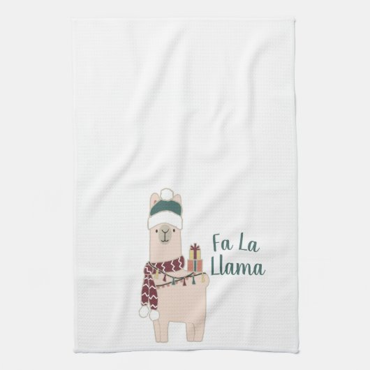 Schattigee vakantie Fa La Llama ontwerp Theedoek (Verticaal)