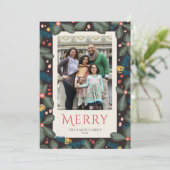 Schattigee vakantie Foto Vrolijk Feestdagenkaart (Staand voorkant)