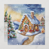 Schattigee vakantie Gingerbread House Kaart (Voorkant / Achterkant)
