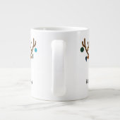 Schattigee vakantie grillige rendieren kerstbal grote koffiekop (Achterkant)