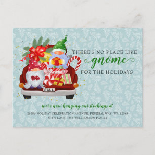 Schattigee vakantie kabouter rode vrachtwagen die  briefkaart