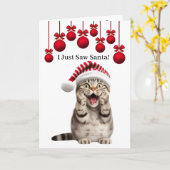 Schattigee Vakantie Kat Kerst Kat Kerst Kaart (Gele Bloem)