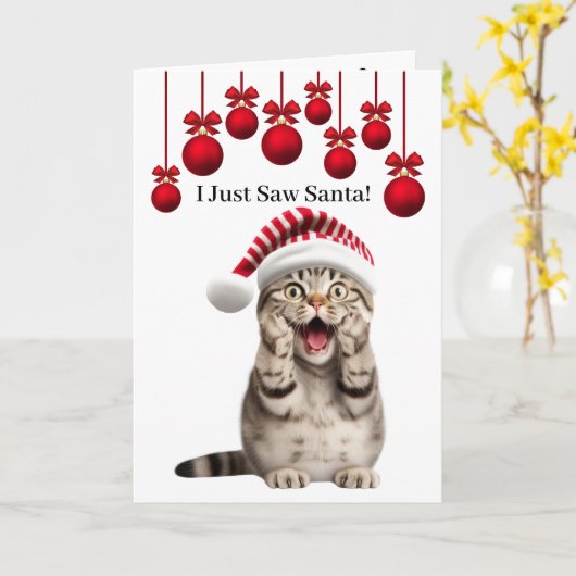 Schattigee Vakantie Kat Kerst Kat Kerst Kaart (Gele Bloem)