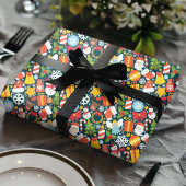 Schattigee vakantie Kerstman & Kerstmis Iconen Cadeaupapier