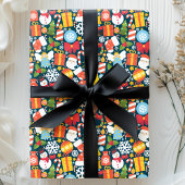 Schattigee vakantie Kerstman & Kerstmis Iconen Cadeaupapier