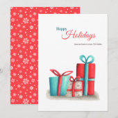 Schattigee vakantie lichten en Cadeaus kerst Kaart (Voorkant / Achterkant)