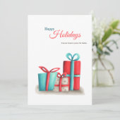 Schattigee vakantie lichten en Cadeaus kerst Kaart (Staand voorkant)