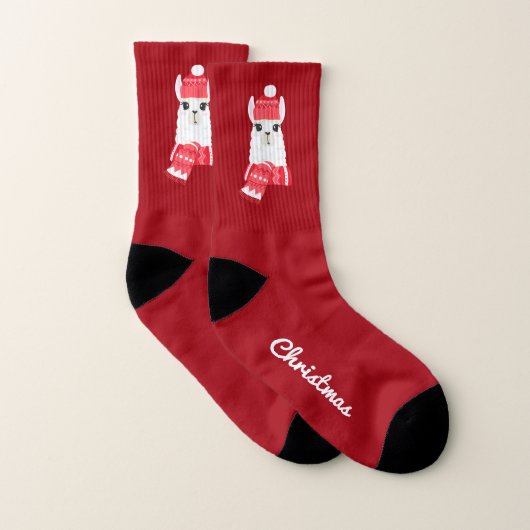 Schattigee vakantie Llama gepersonaliseerd Sokken (Paar)