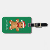 Schattigee vakantie peperkoek man gepersonaliseerd bagagelabel (Voorkant horizontaal)