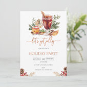 Schattigee vakantie Waterverf kerstfeest uitnodigi Kaart (Staand voorkant)