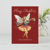 Schattigee vakantiefeeënvakantie feestdagenkaart (Staand voorkant)