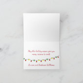 Schattigee vakantiehonden in de auto met Retro ker Feestdagen Kaart (Binnen)