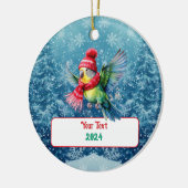 Schattigee vakantieparkiet keramisch ornament (Links)