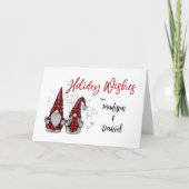 Schattigee vakantiewensen Rustiek Gnome Red Buffal Feestdagen Kaart (Voorkant)