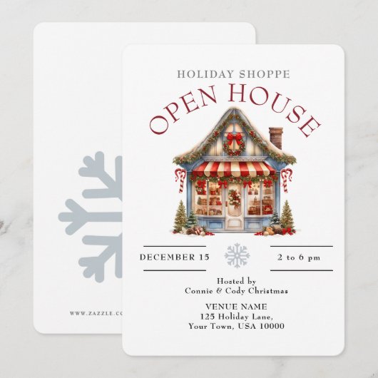 SCHATTIGEE VAKANTIEWINKEL OPEN HUIS KAART (Voorkant / Achterkant)