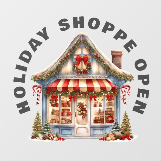 SCHATTIGEE VAKANTIEWINKEL OPEN Venster Cling Raamsticker (Vel)