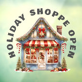 SCHATTIGEE VAKANTIEWINKEL OPEN Venster Cling Raamsticker (Vel 3)