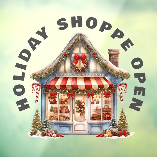 SCHATTIGEE VAKANTIEWINKEL OPEN Venster Cling Raamsticker (Vel 3)