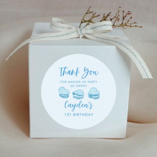 Schattigee Valentijn Blauw Hart Verjaardagsfeestje Ronde Sticker