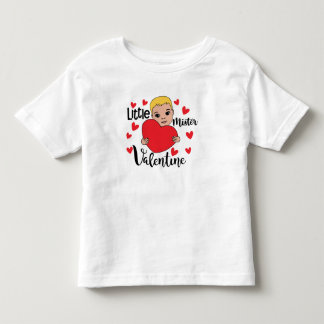 Schattigee Valentijn Boy Holding Heart Gift Art vo Kinder Shirts