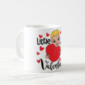 Schattigee Valentijn Boy Holding Heart Gift Art vo Koffiemok (Voorkant links)