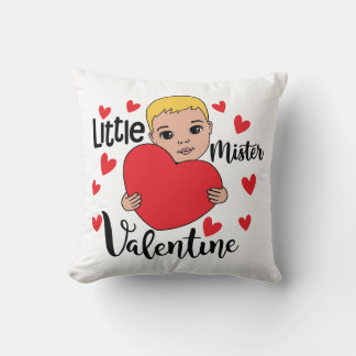Schattigee Valentijn Boy Holding Heart Gift Art vo Kussen
