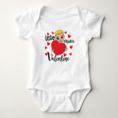 Schattigee Valentijn Boy Holding Heart Gift Art vo Romper (Voorkant)