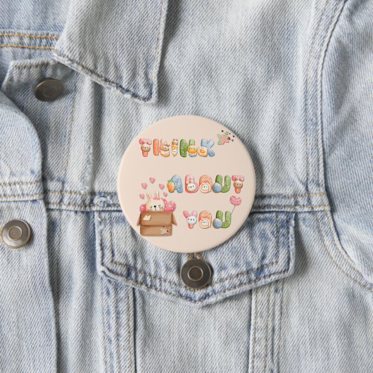 Schattigee Valentijn Button | Denk aan jou (In situ)