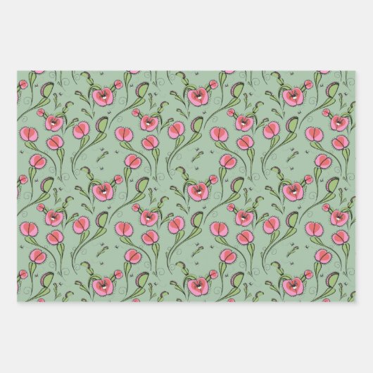 Schattigee Valentijn Carnivoor Venus Flytrap Plant Inpakpapier Vel (Voorkant 2)