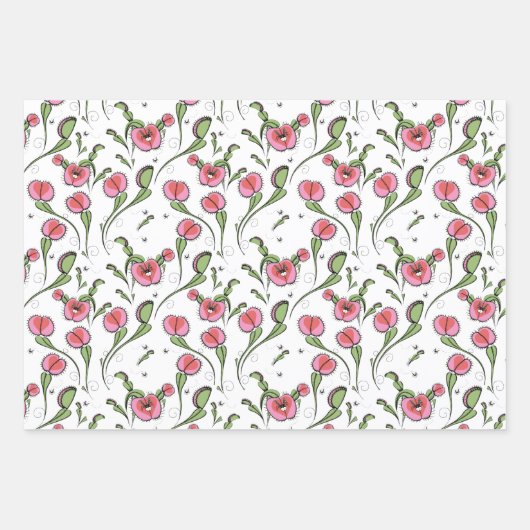 Schattigee Valentijn Carnivoor Venus Flytrap Plant Inpakpapier Vel (Voorkant)