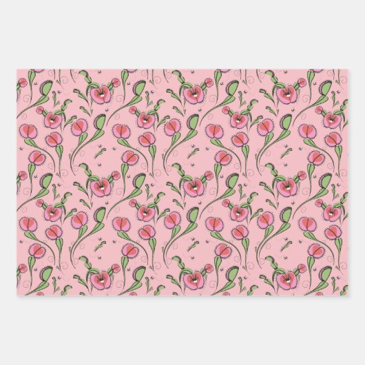 Schattigee Valentijn Carnivoor Venus Flytrap Plant Inpakpapier Vel (Voorkant 3)