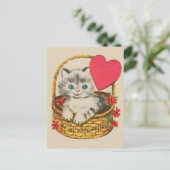 Schattigee  Valentijn cat Briefkaart (Staand voorkant)