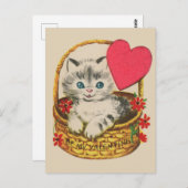 Schattigee Valentijn cat Briefkaart (Voorkant / Achterkant)