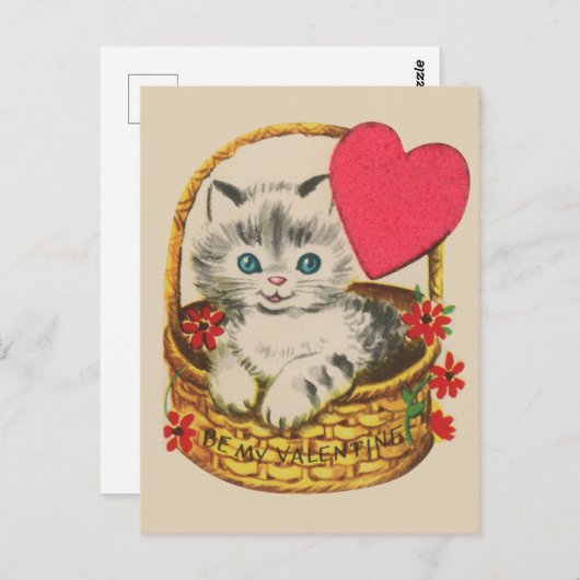 Schattigee Valentijn cat Briefkaart (Voorkant / Achterkant)