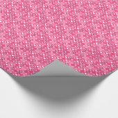 Schattigee Valentijn dag roze hart en bloemenpatro Cadeaupapier (Hoek)