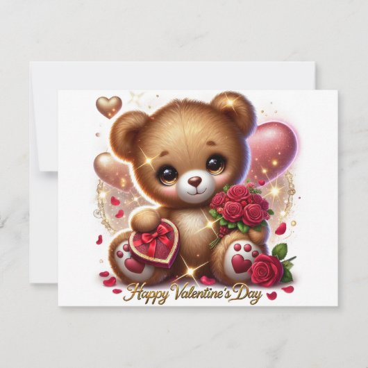 Schattigee Valentijn 'Day Teddy Themd Beer Kaarten (Voorkant)