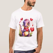 Schattigee Valentijn Dragon Schattig Lovethemed Dr T-shirt (Voorkant)