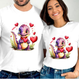 Schattigee Valentijn Dragon Schattig Lovethemed Dr T-shirt