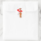 Schattigee valentijn giraffe met hartballonnen ronde sticker (Tas)