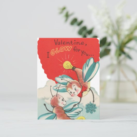 Schattigee  Valentijn gloed Briefkaart (Staand voorkant)