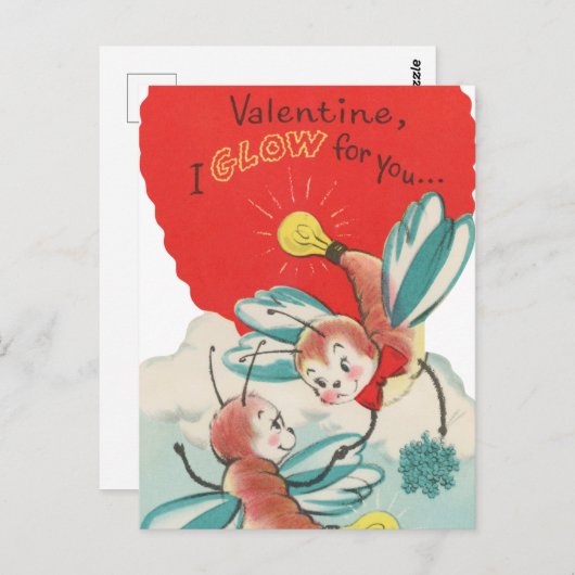 Schattigee  Valentijn gloed Briefkaart (Voorkant / Achterkant)